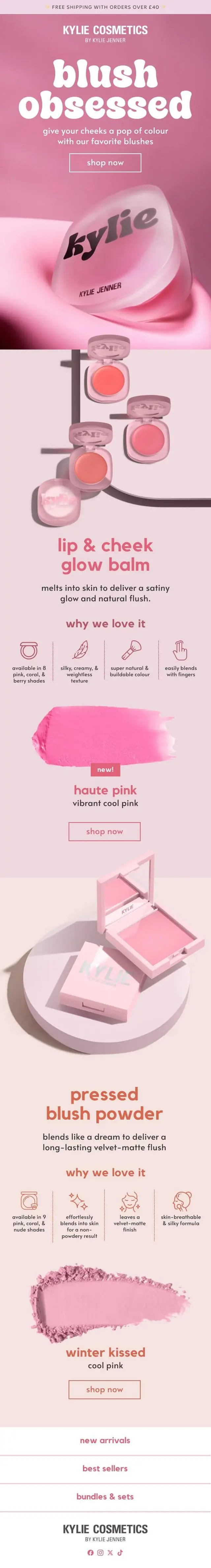 Kylie Cosmetics email design