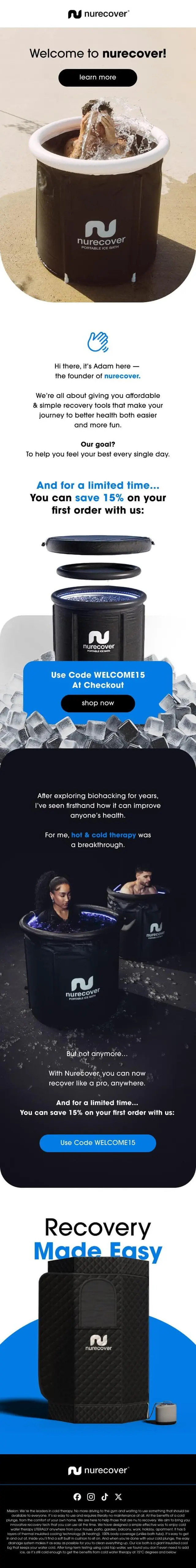 NuRecover email design