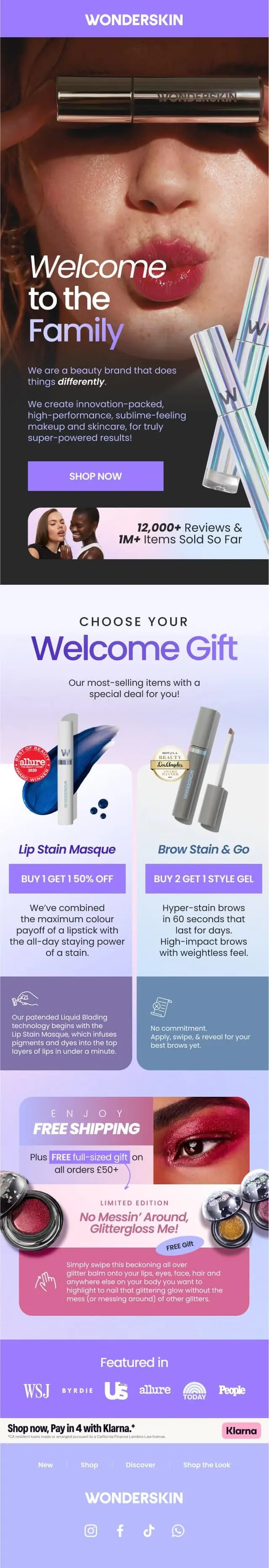 Wonder Skin email design
